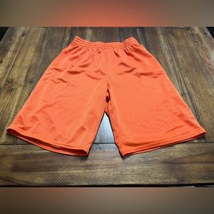 Orange active wear shorts. Comfortable too.